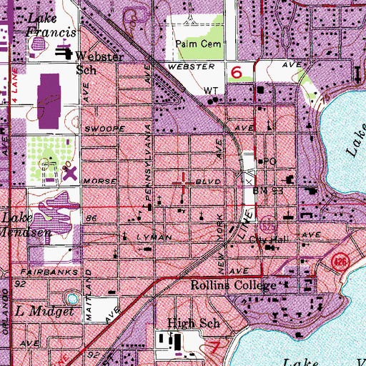 Topographic Map of New Hope Baptist Church, FL
