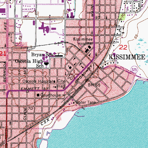 Topographic Map of Neptune Road Baptist Church, FL