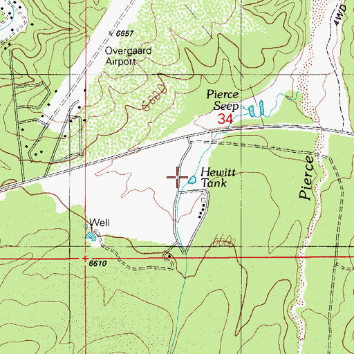 Topographic Map of Hewitt Ranch, AZ
