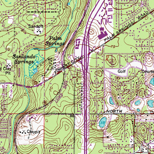 Topographic Map of Korean Central Baptist Church of Orlando, FL