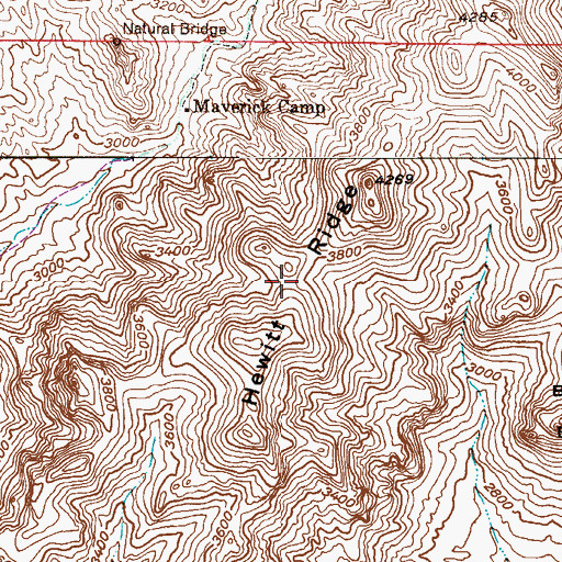 Topographic Map of Hewitt Ridge, AZ