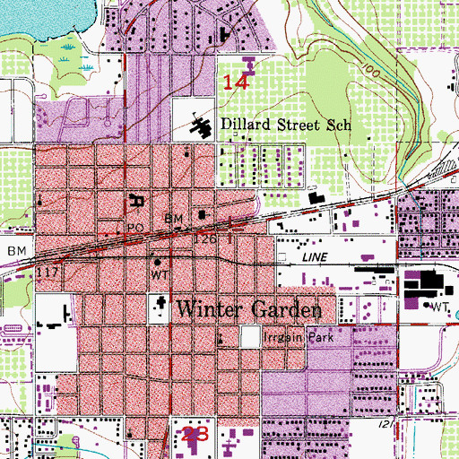 Topographic Map of Free Will Baptist Temple, FL