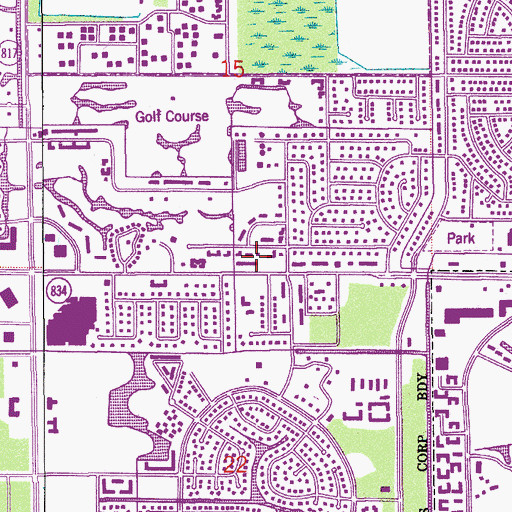 Topographic Map of Coral Springs Community Church, FL