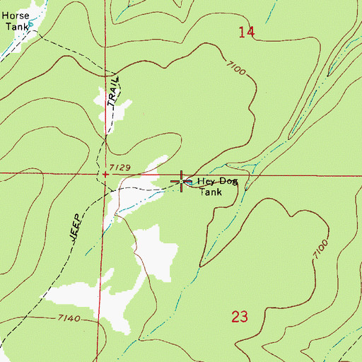 Topographic Map of Hey Dog Tank, AZ
