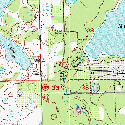 Topographic Map of Chuluota First Assembly of God, FL
