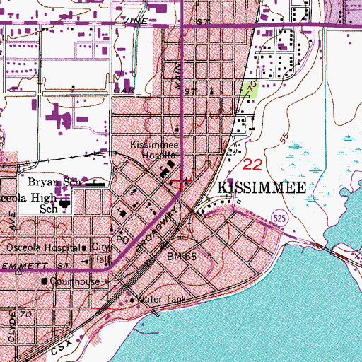 Topographic Map of Calvary Assembly of God, FL