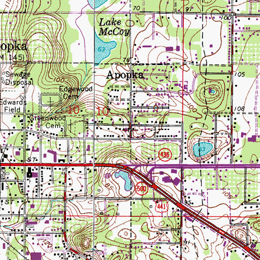 Topographic Map of First Apostolic Church of Forest City, FL