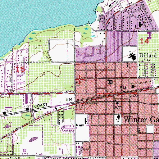Topographic Map of Bethel Baptist Church, FL