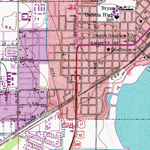 Topographic Map of Emmanuel Baptist Church, FL