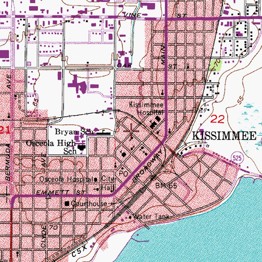 Topographic Map of Campbell City Southern Baptist Church, FL