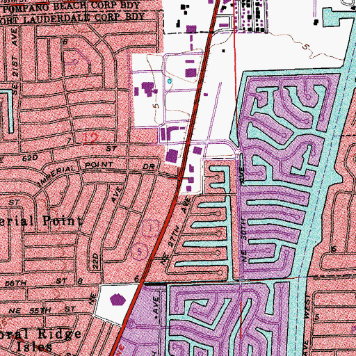 Topographic Map of Coral Ridge Presbyterian Church, FL