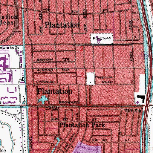 Topographic Map of Cypress Presbyterian Church USA, FL