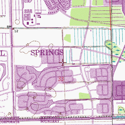 Topographic Map of First Presbyterian Church of Coral Springs, FL