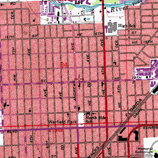 Topographic Map of First Church of Christ Scientist, FL