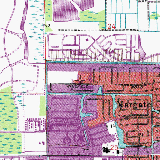 Topographic Map of First Christian Church of Margate, FL