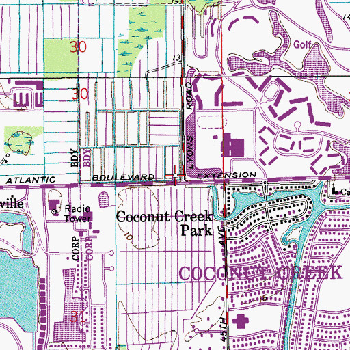 Topographic Map of Saint Luke Catholic Church, FL