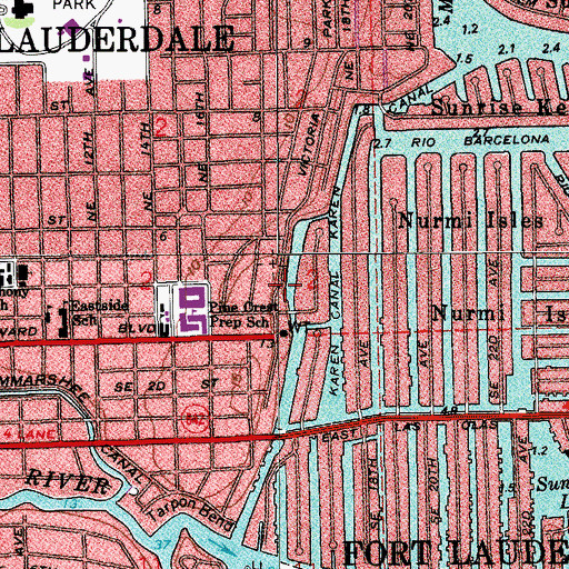 Topographic Map of Saint Elizabeth Catholic Church, FL
