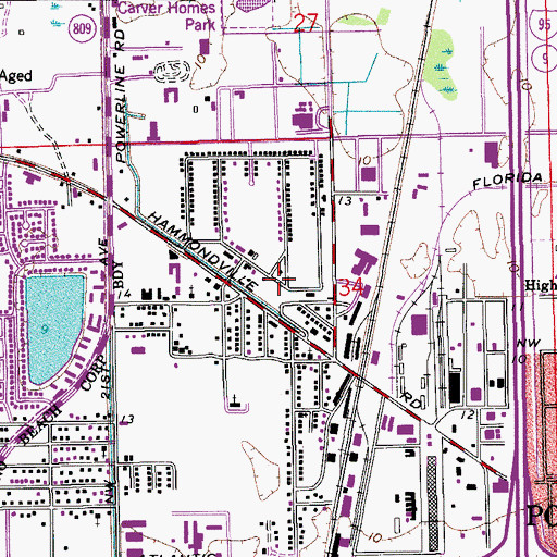 Topographic Map of San Isidro Church, FL