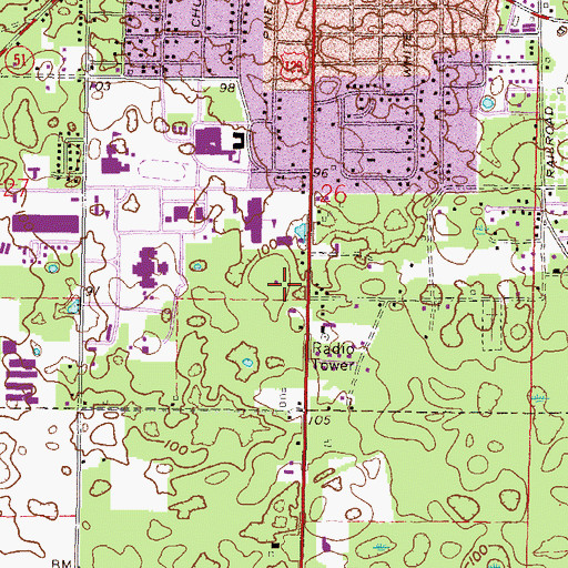 Topographic Map of Suwannee-Hamilton Area Vocational Technical School, FL