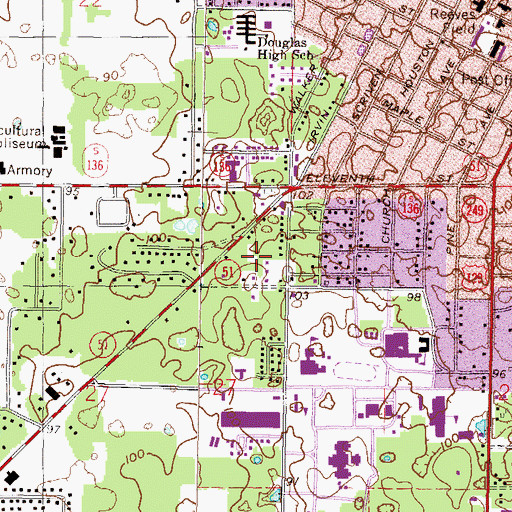 Topographic Map of West Suwannee Elementary School, FL