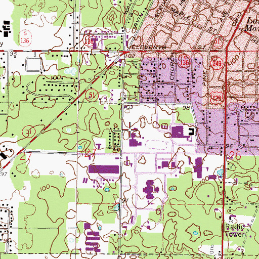 Topographic Map of East Suwannee Elementary School, FL
