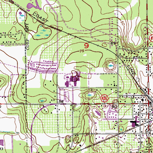 Topographic Map of Oviedo High School, FL