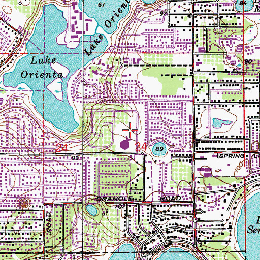 Topographic Map of Lake Orienta Elementary School, FL