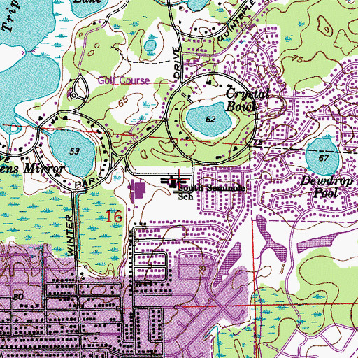 Topographic Map of Casselberry Elementary School, FL