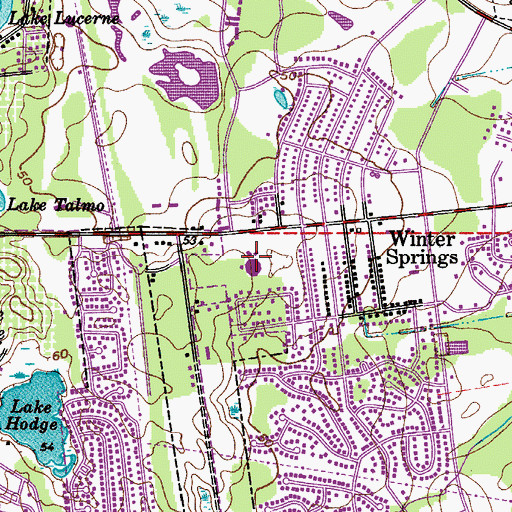 Topographic Map of Winter Springs Elementary School, FL