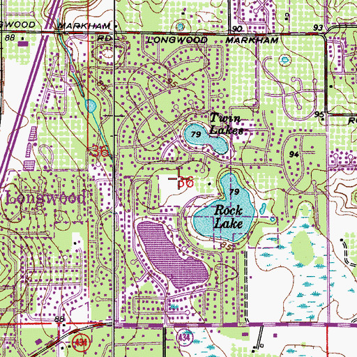 Topographic Map of Rock Lake Middle School, FL