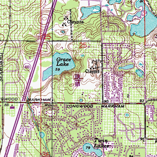 Topographic Map of Woodlands Elementary School, FL