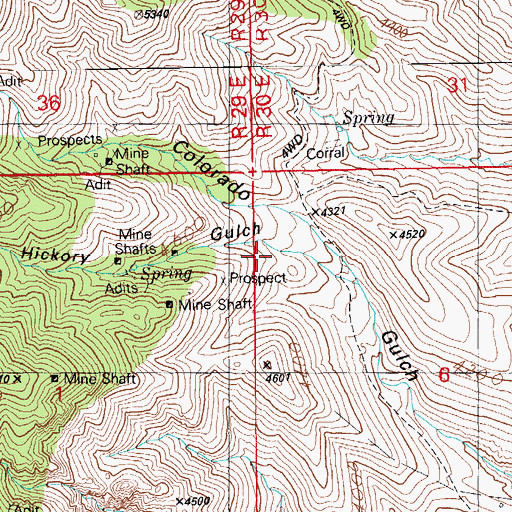 Topographic Map of Hickory Gulch, AZ