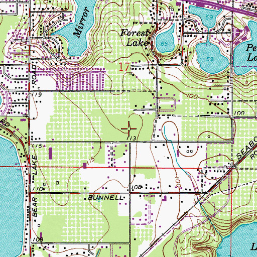 Topographic Map of Teague Middle School, FL