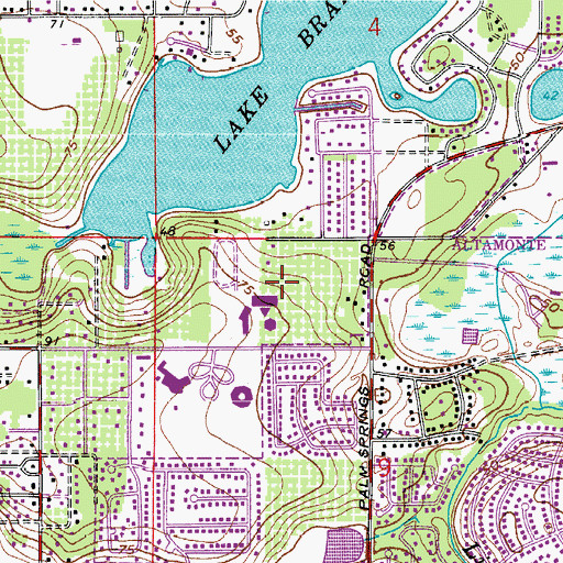 Topographic Map of Lake Brantley High School, FL