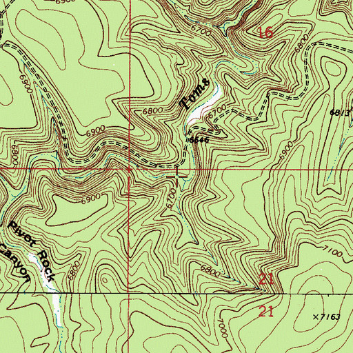 Topographic Map of Hicks and Duncan Canyon, AZ
