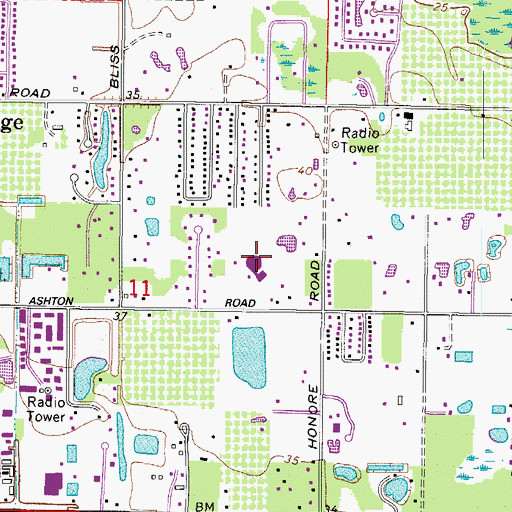 Topographic Map of Ashton Elementary School, FL