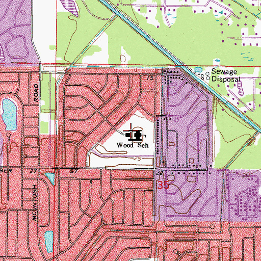 Topographic Map of Brentwood Elementary School, FL