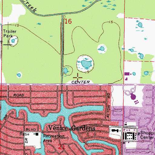 Topographic Map of Garden Elementary School, FL