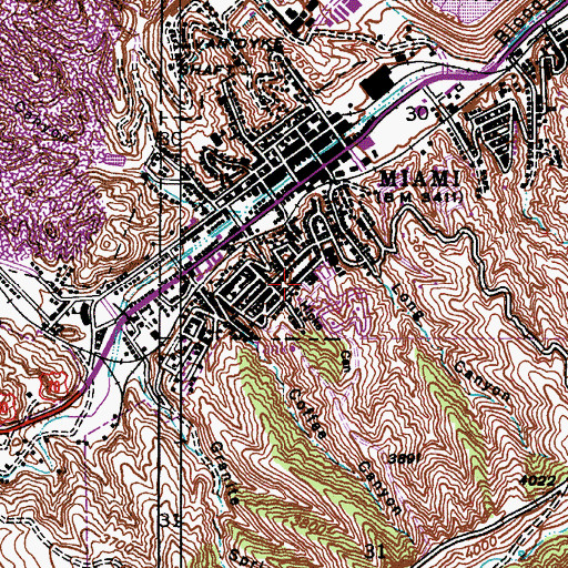 Topographic Map of Hicks Canyon, AZ