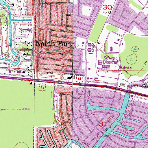Topographic Map of North Port Elementary School, FL