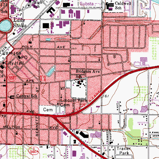 Topographic Map of East Area Adult School, FL