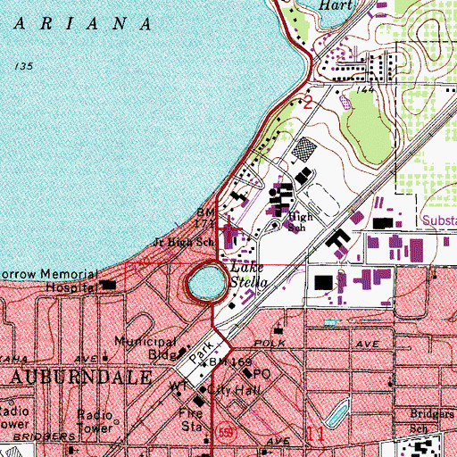 Topographic Map of Jere L Stambaugh Middle School, FL