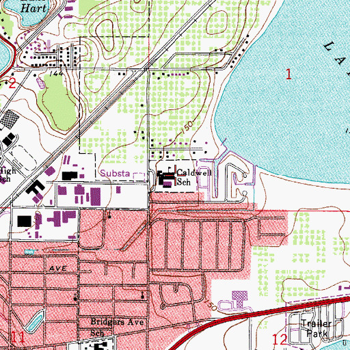 Topographic Map of Clarence A Boswell Elementary School, FL