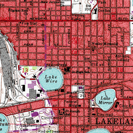 Topographic Map of Polk School Opportunity Center, FL