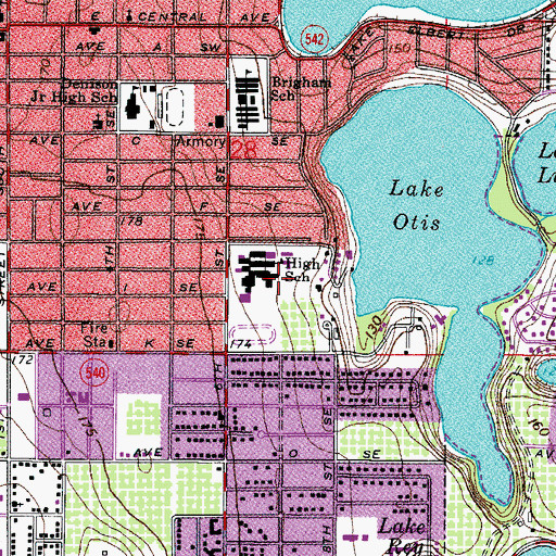 Topographic Map of Winter Haven Senior High School, FL
