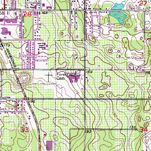 Topographic Map of Haines City High School, FL