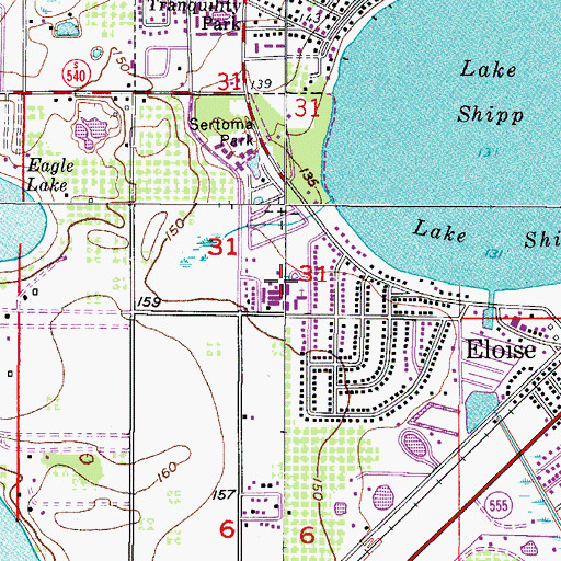 Topographic Map of Lake Shipp Elementary School, FL