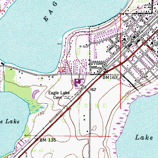Topographic Map of Eagle Lake Elementary School, FL
