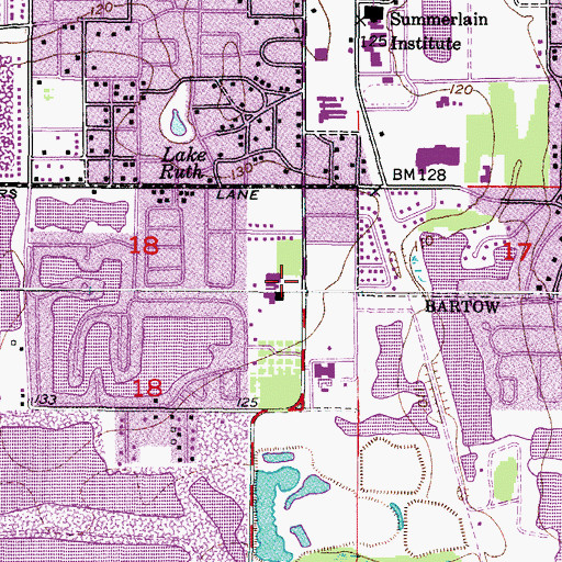 Topographic Map of Polk School Opportunity Center, FL
