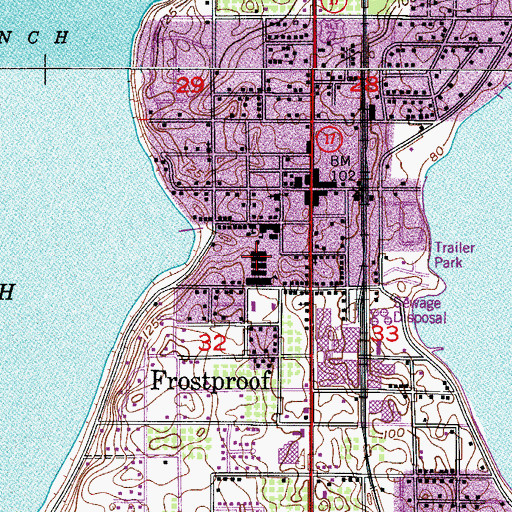 Topographic Map of Frostproof Elementary School, FL